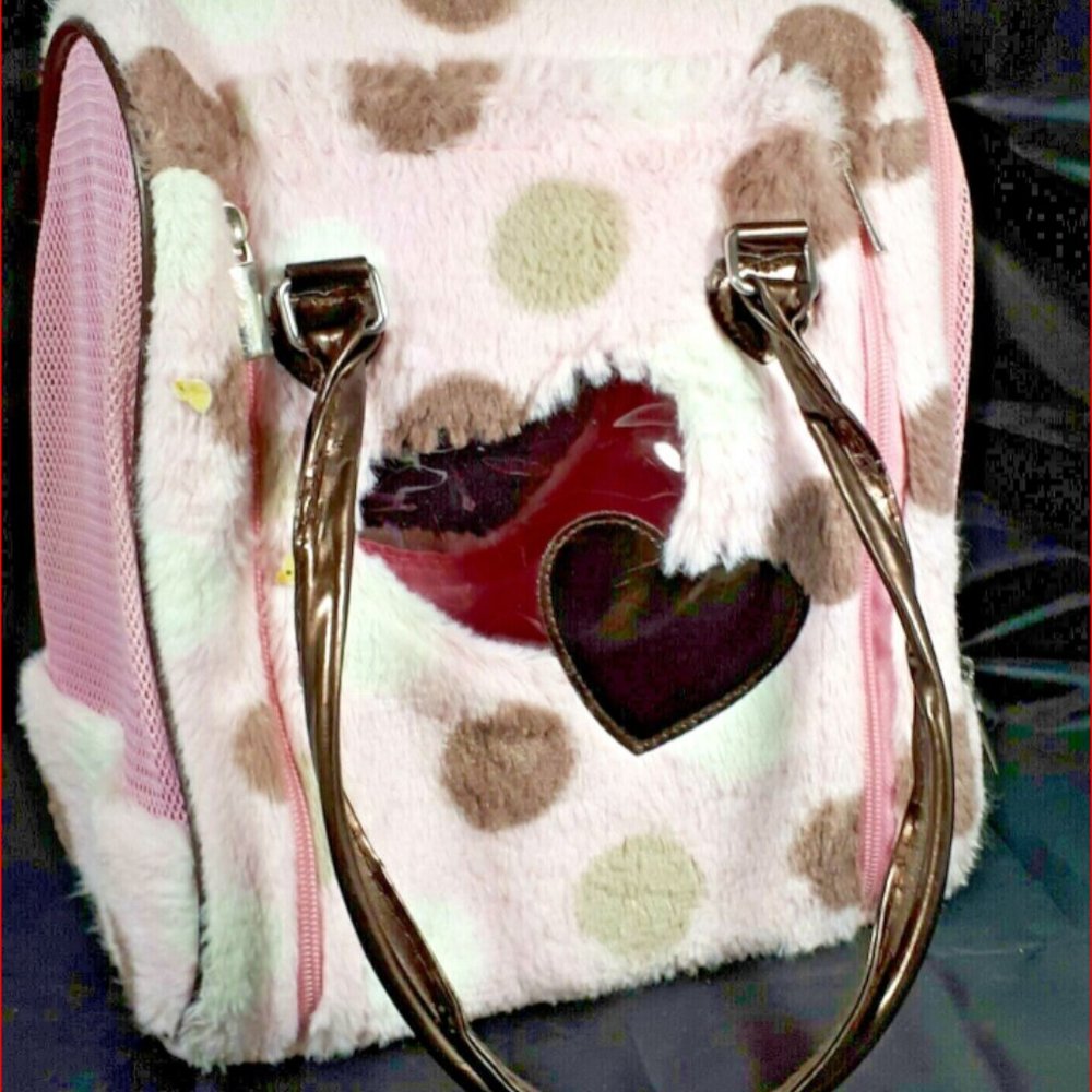 Pucci Pups Carrying Case Spotted w Window for Stuffy Toys or Plush Puppies/Cat